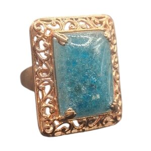 Neon Apatite Solitaire Ring